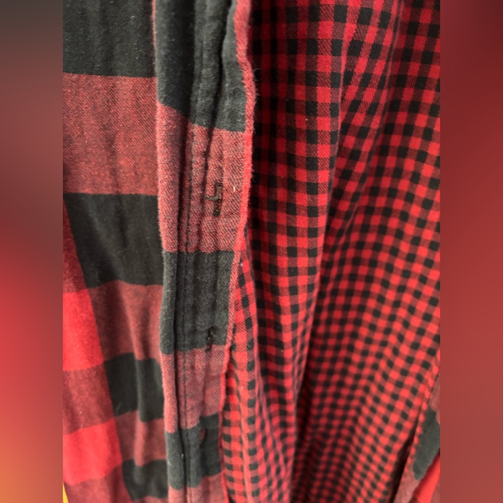 Joe Fresh Red and Black Buffalo Plaid Shirt L - Picture 4 of 7